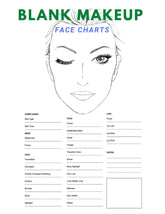 Blank Makeup Face Chart: Standard - 40 pages